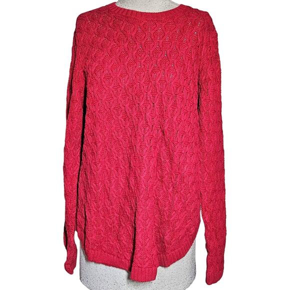 Red Cotton Sweater Size Large - Picture 1 of 3